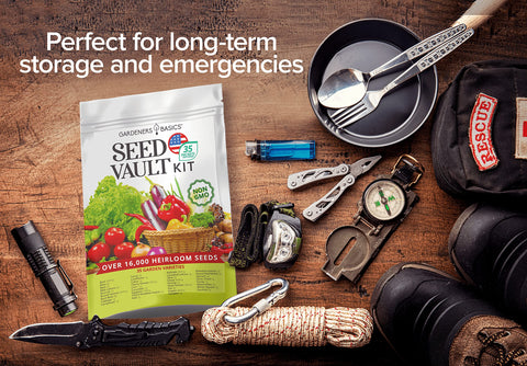 Gardeners Basics water-resistant packaging protects seeds during storage and travel.