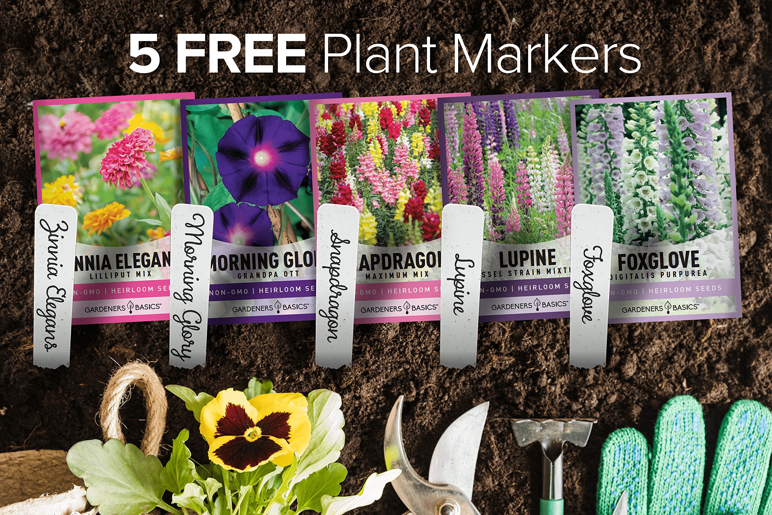 Gardeners Basics zinnia elegans lilliput mix seeds ready to sow for vibrant blooms.