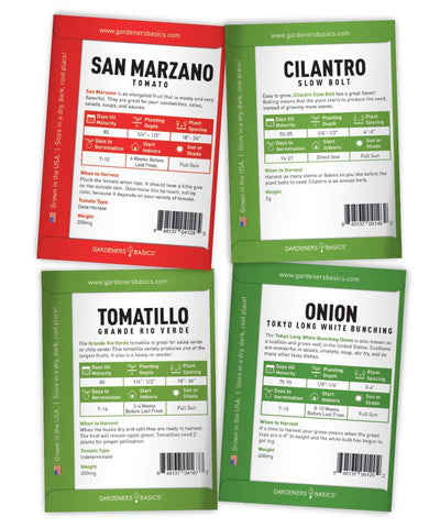 Gardeners Basics green onion seed packet for fresh garden flavor