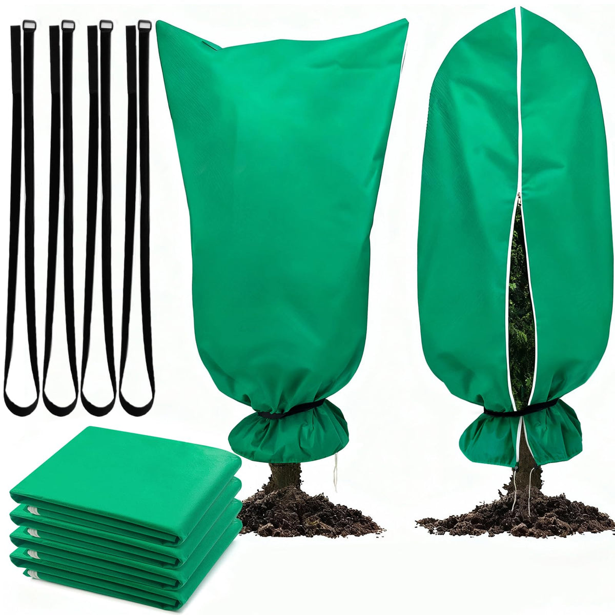GardenFlow plant cover with extra straps for wind resistance