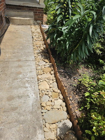 GardenFlow walkway-border edging neatly separates path from plantings.