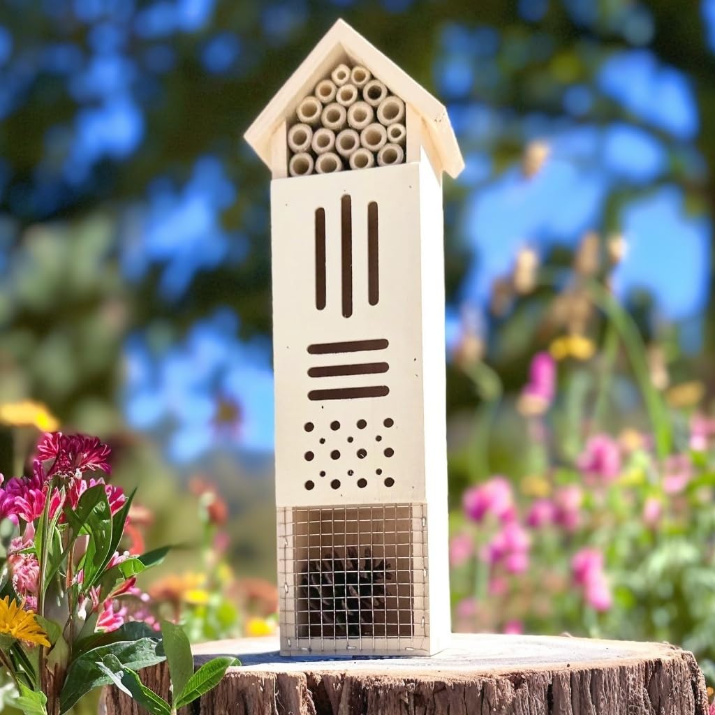 GardeningProducts4Less wooden insect house blends with garden aesthetics while supporting pollination