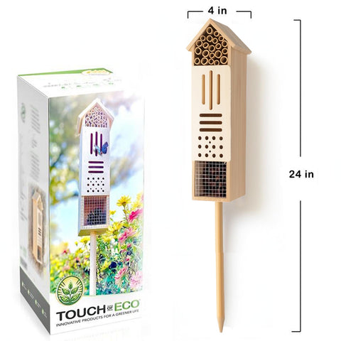 GardeningProducts4Less wooden insect house for native bees and pollinators in gardens