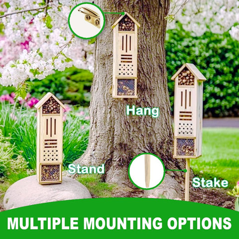 GardeningProducts4Less wooden insect house ideal for year-round garden habitat