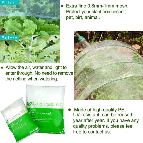 Gardeningwill 0.8-1mm mesh close-up shows fine pest protection.