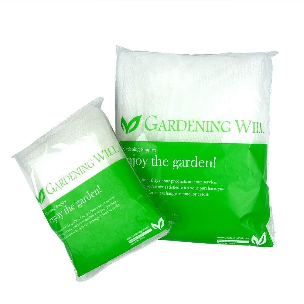Gardeningwill 10x10ft netting packaging displays dimensions and folding.