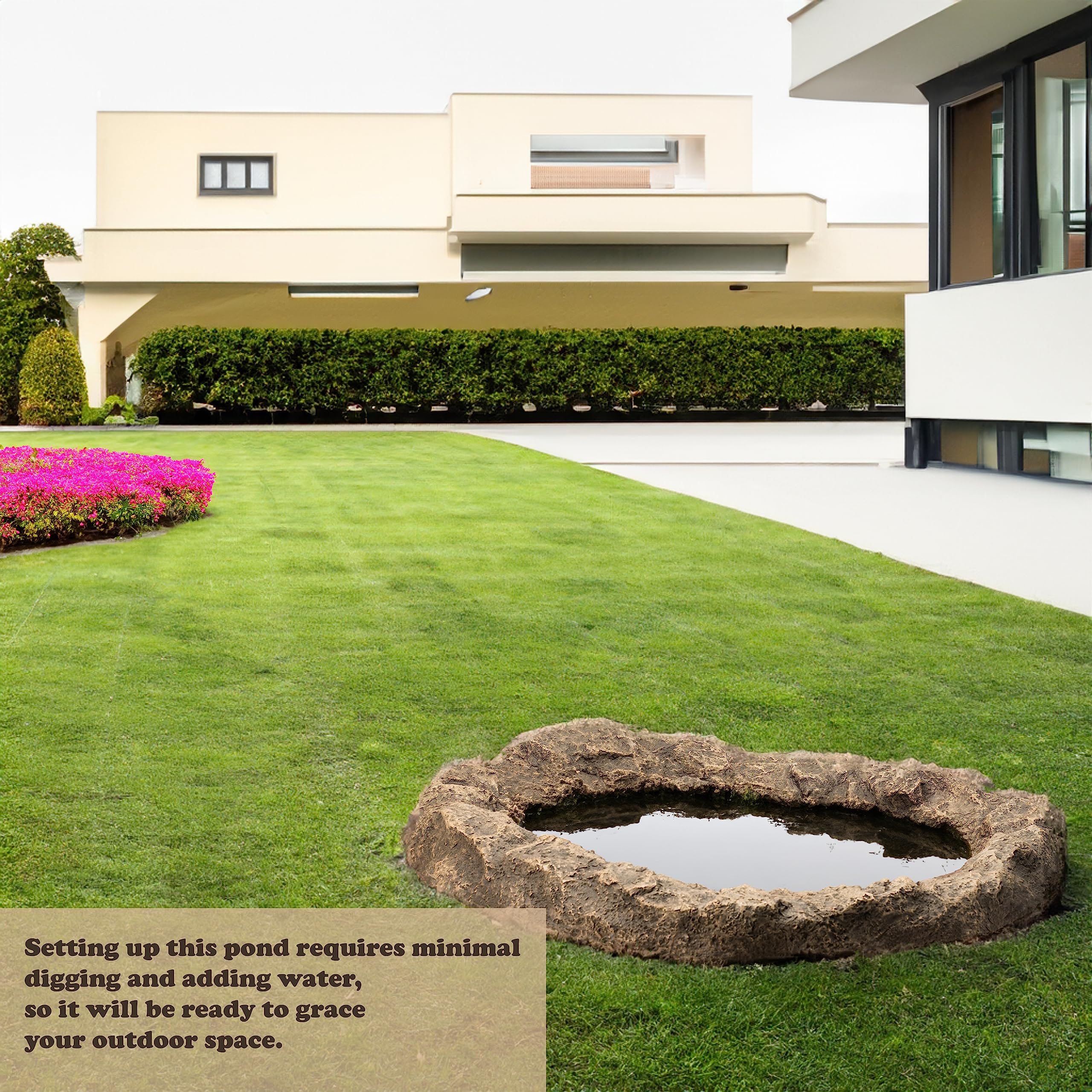 Gardenised 17-gallon capacity offers compact yet impactful outdoor water display.