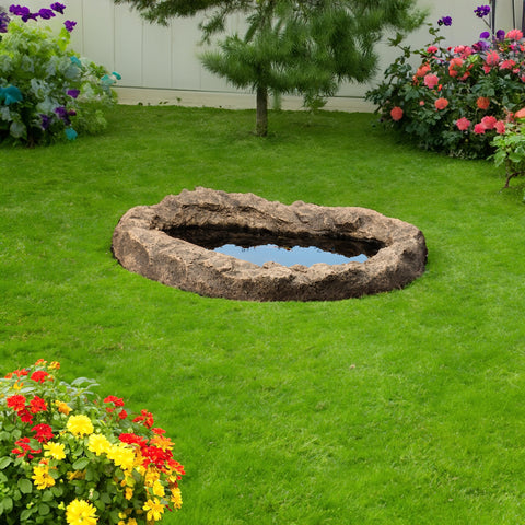 Gardenised fiberglass pond resembles a rock formation for elegant outdoor spaces.