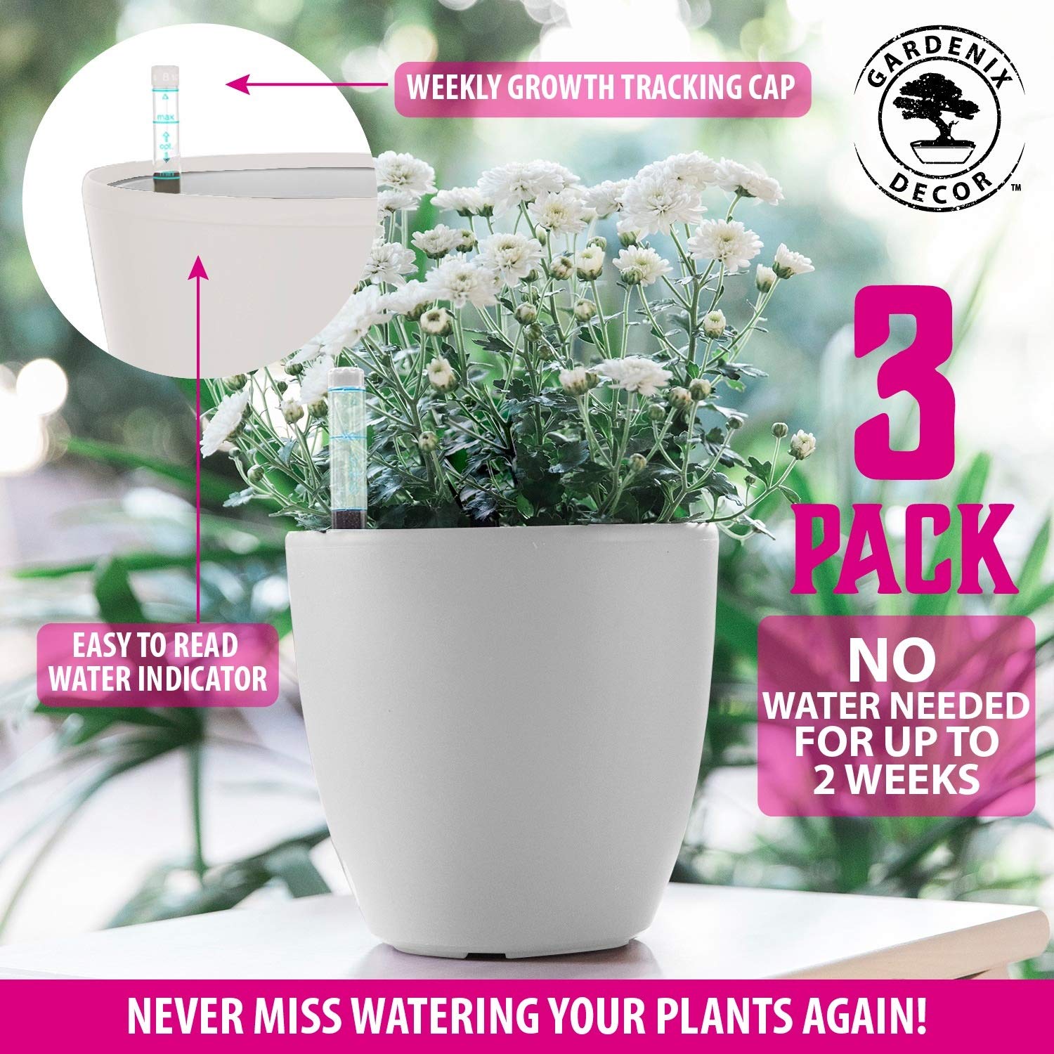 Gardenix Decor durable polypropylene pot withstands daily use.