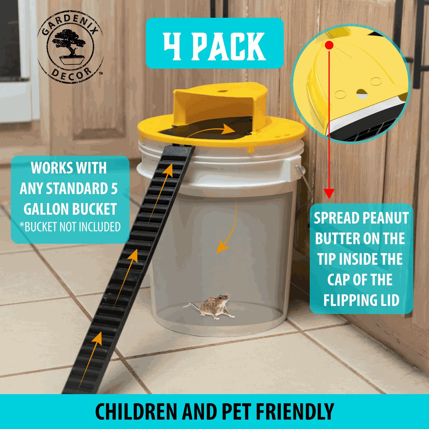 GARDENIX DECOR humane no-kill trap for indoor and outdoor use
