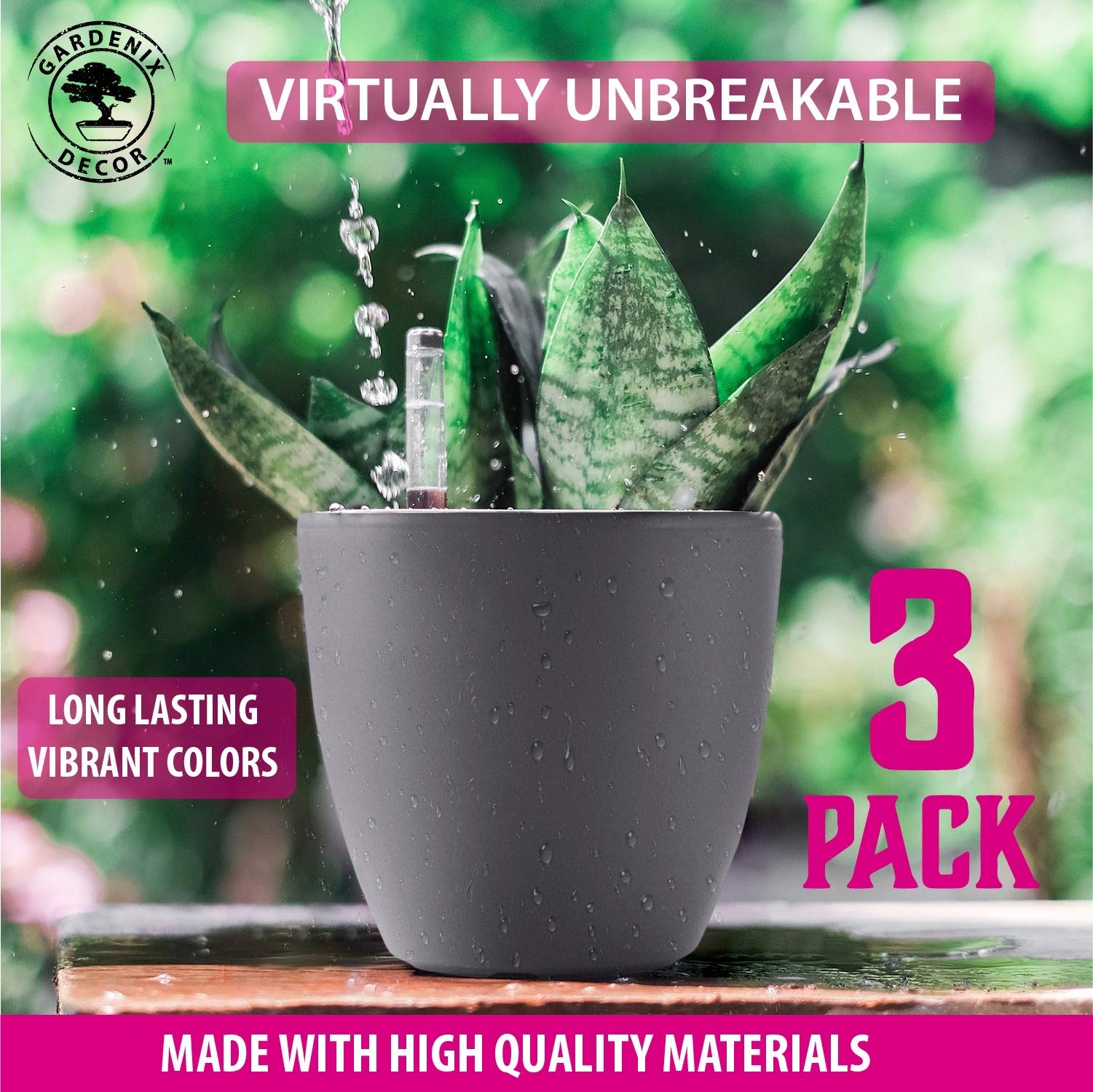 Gardenix Decor inner planter with legs elevates roots from water