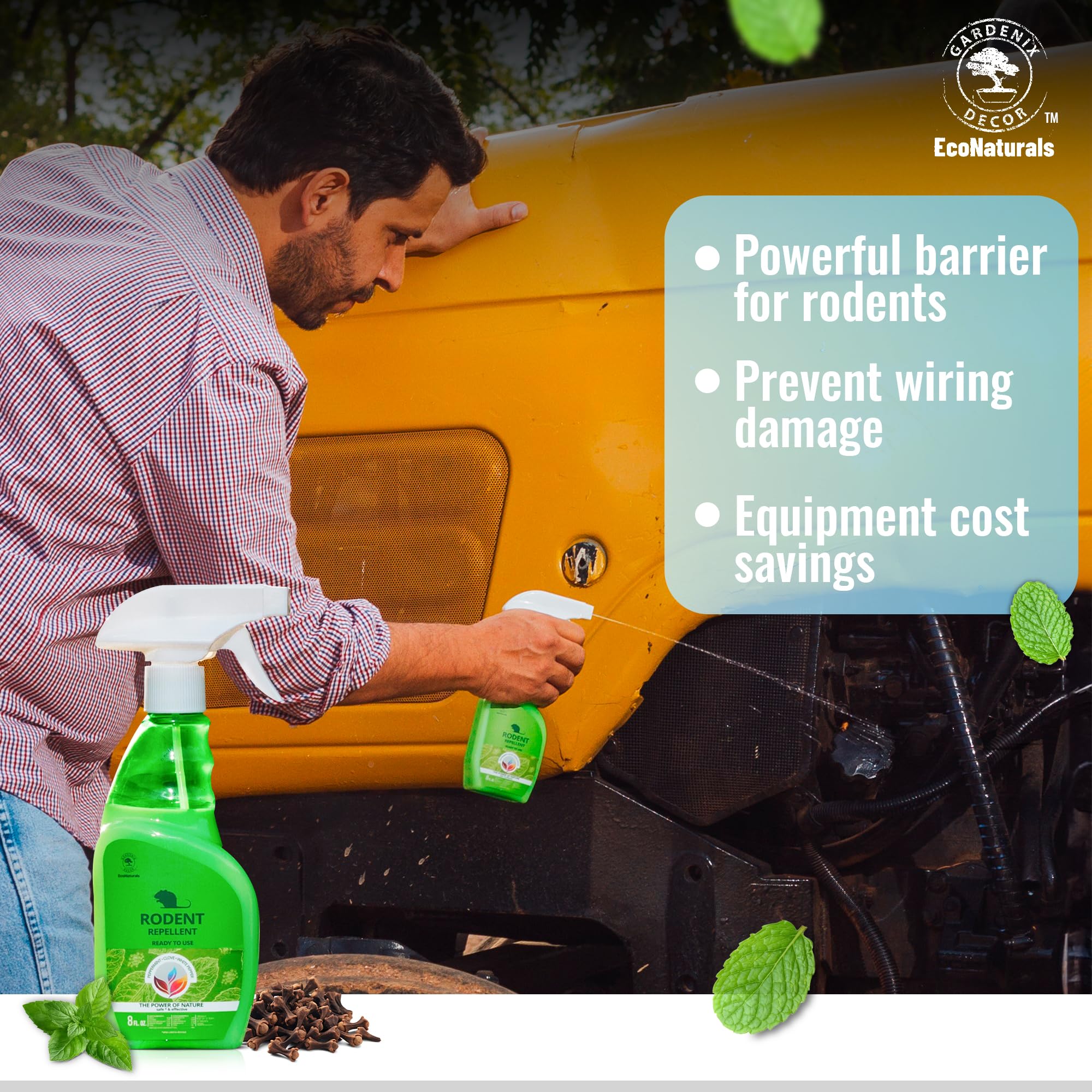 Gardenix Decor peppermint spray for indoor and outdoor use, pet-friendly and non-toxic.
