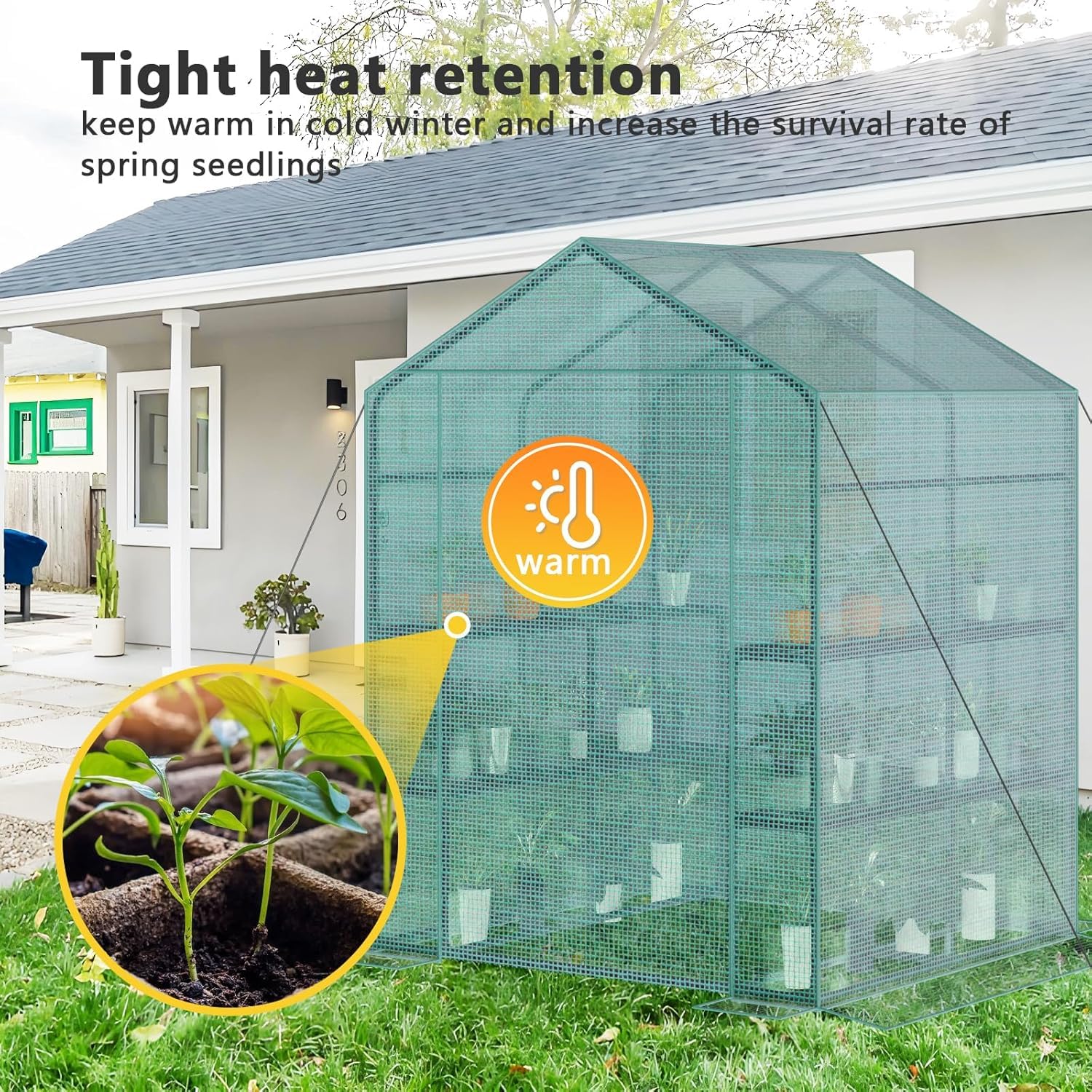 Gardennet Greenhouse observation window allows plant monitoring without opening the cover