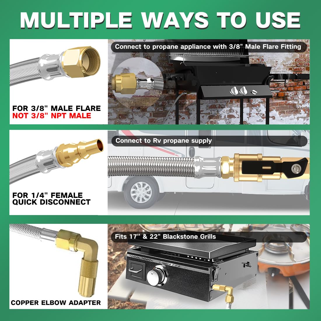 GardenNow 1/4 inch quick disconnect ensures fast grill hookups.