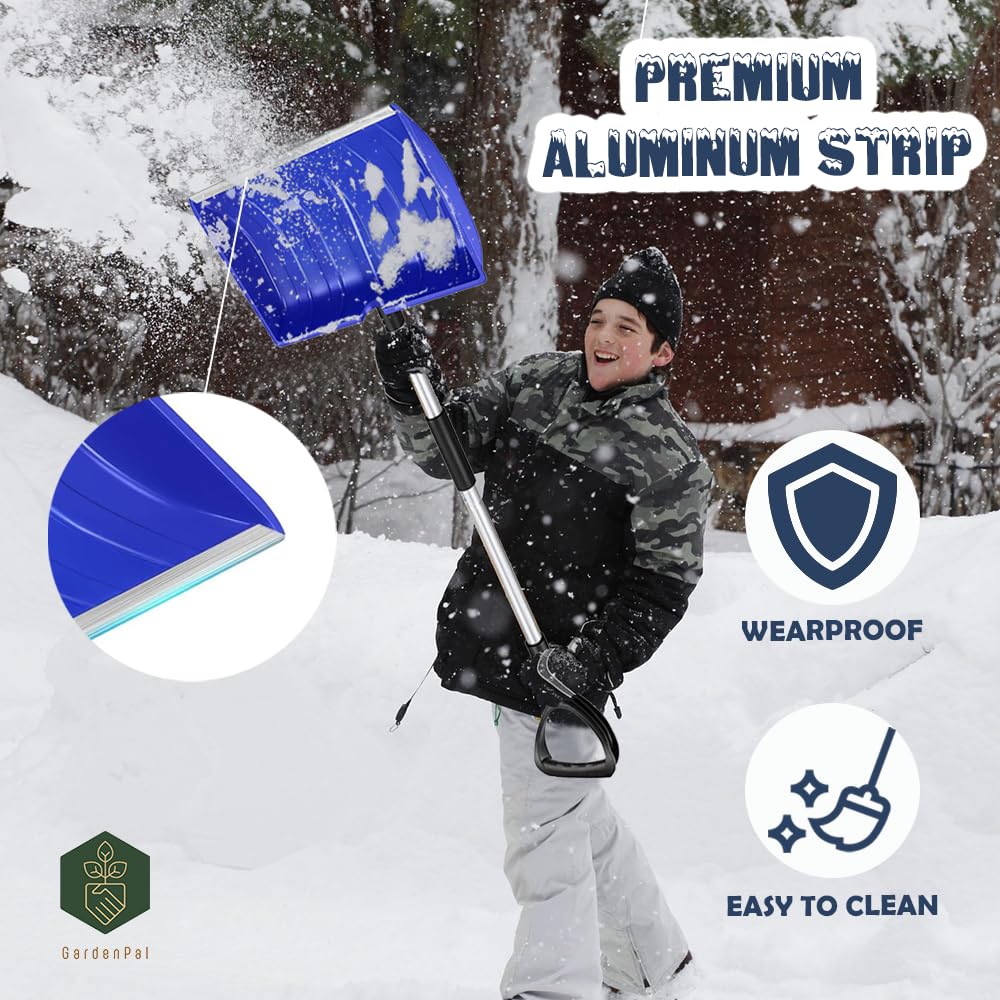 GardenPal sturdy polyethylene head withstands heavy loads for reliable snow removal.