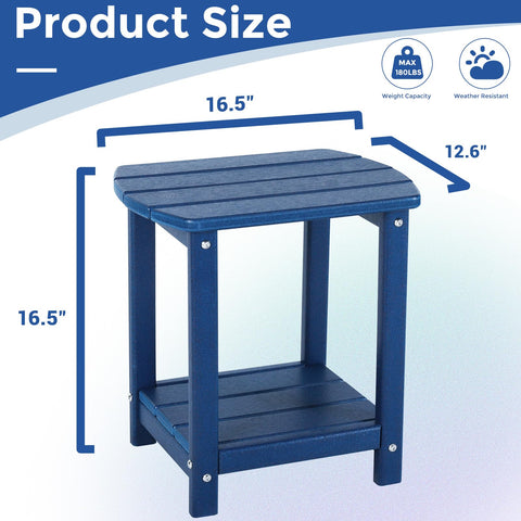 GardenStar Adirondack square outdoor side table colorful patio demonstrates UV-stable color in sun