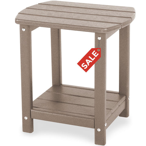 GardenStar Adirondack square side table demonstrates durable, weather-resistant outdoor use.
