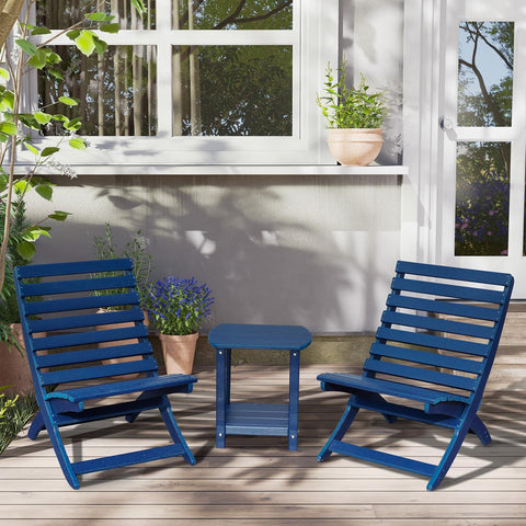 GardenStar Adirondack square outdoor side table by poolside shows versatile outdoor companion