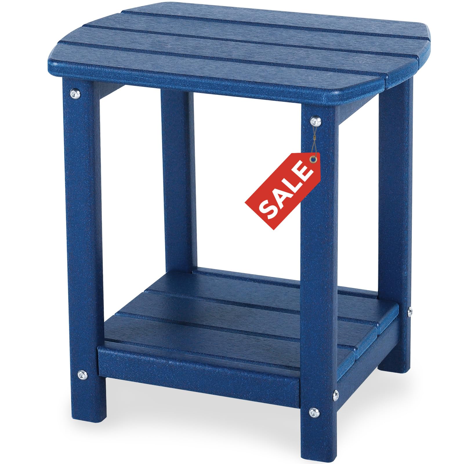 GardenStar Adirondack square outdoor side table top view shows compact design for small patios
