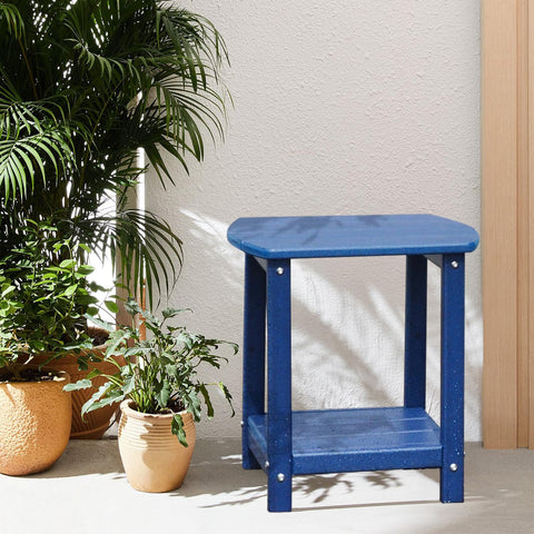 GardenStar Adirondack square outdoor side table two-tier storage for drinks and magazines