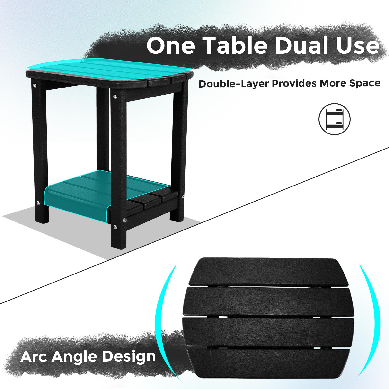 Gardenstar Adirondack square side table shows simple assembly in minutes.