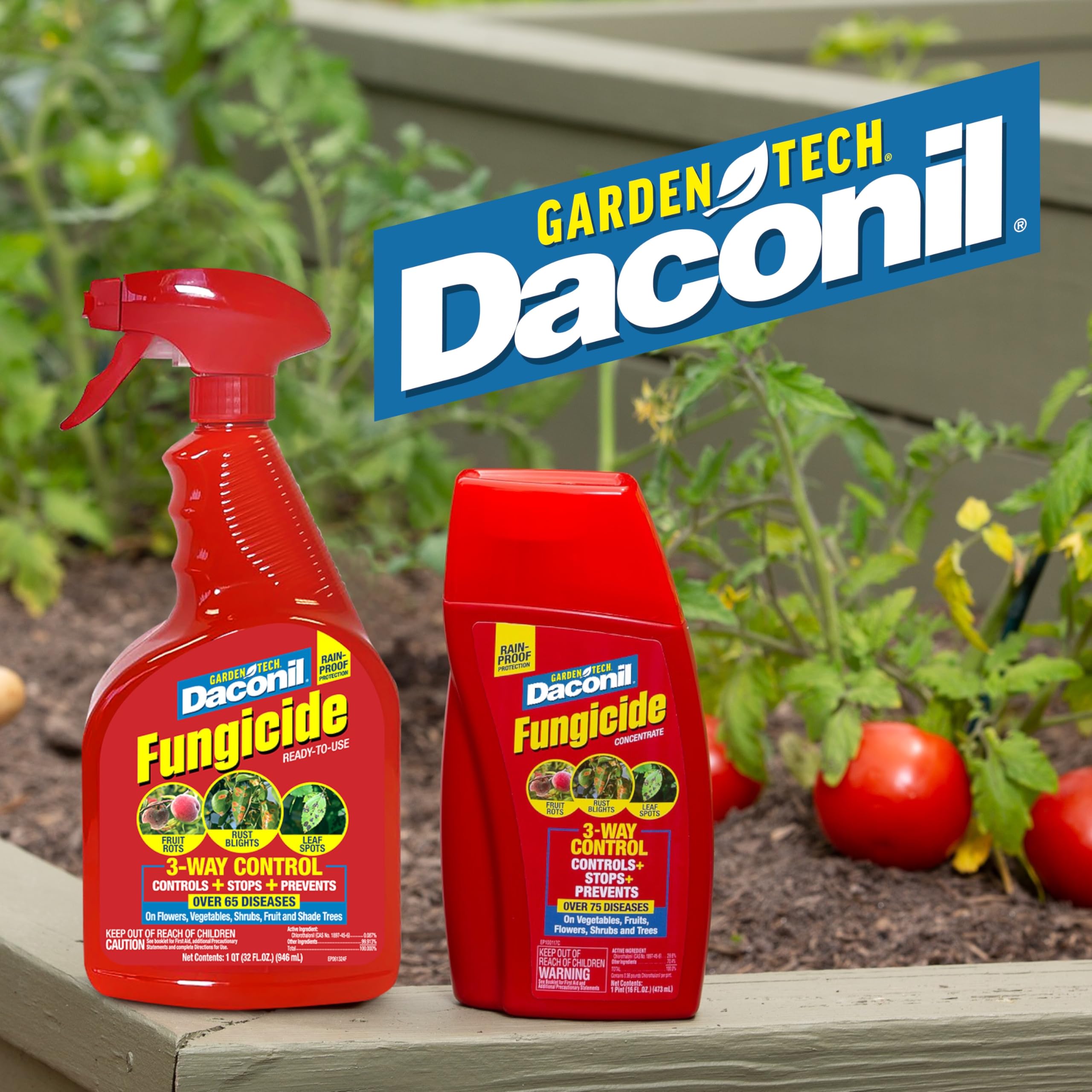 Rain-proof coverage on foliage protected by Gardentech Daconil.
