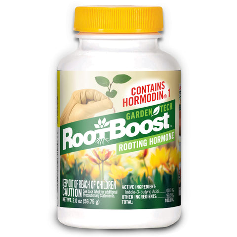 Gardentech RootBoost bottle and dip action for easy propagation.
