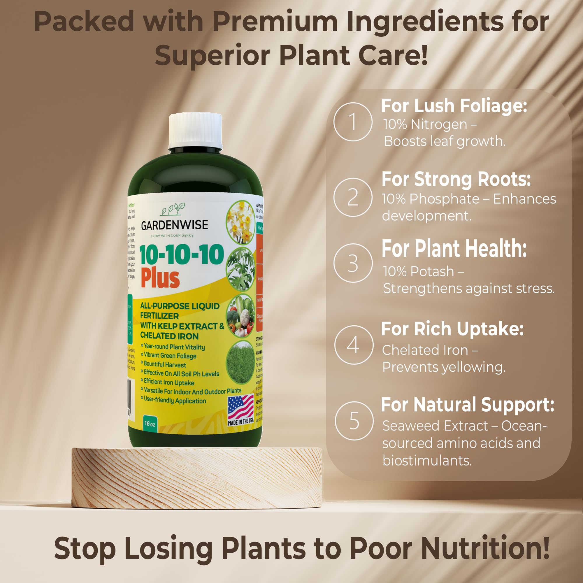 GardenWise 10-10-10 liquid formula for versatile plant nutrition