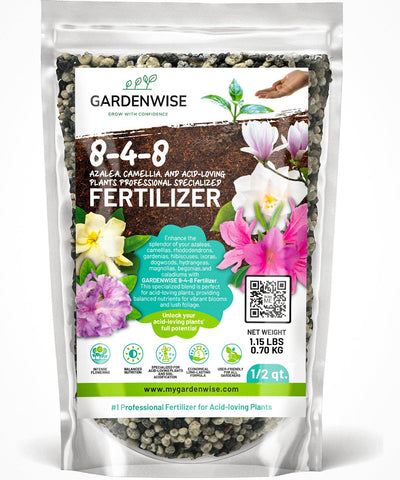 GardenWise 8-4-8 provides iron-rich nutrition for azaleas and vibrant blooms.
