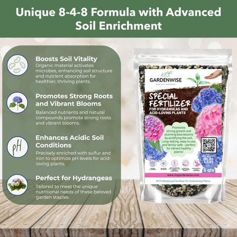 GardenWise acid-loving plants thrive with easy sprinkle application.