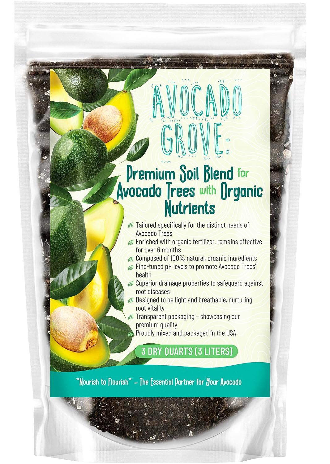 GardenWise Avocado Tree Soil bag front highlighting premium organic mix for healthy growth