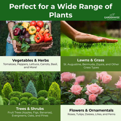GardenWise balanced nutrients 10-10-10 support vibrant leaves and steady garden health.