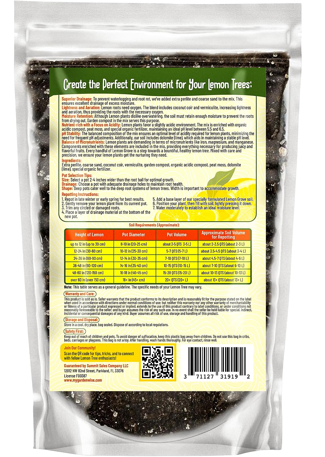 GardenWise citrus potting mix close-up highlighting airy texture for healthy roots.