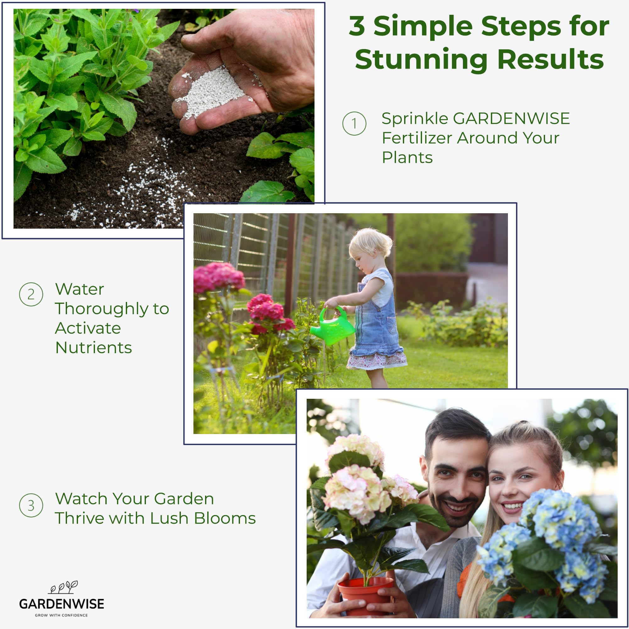 Gardenwise easy-application sprinkle and water method saves time