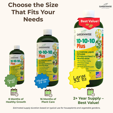 GardenWise easy-to-dilute liquid fertilizer for quick mixing