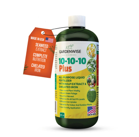GardenWise easy-dilution watering photo explains simple feeding for plants.