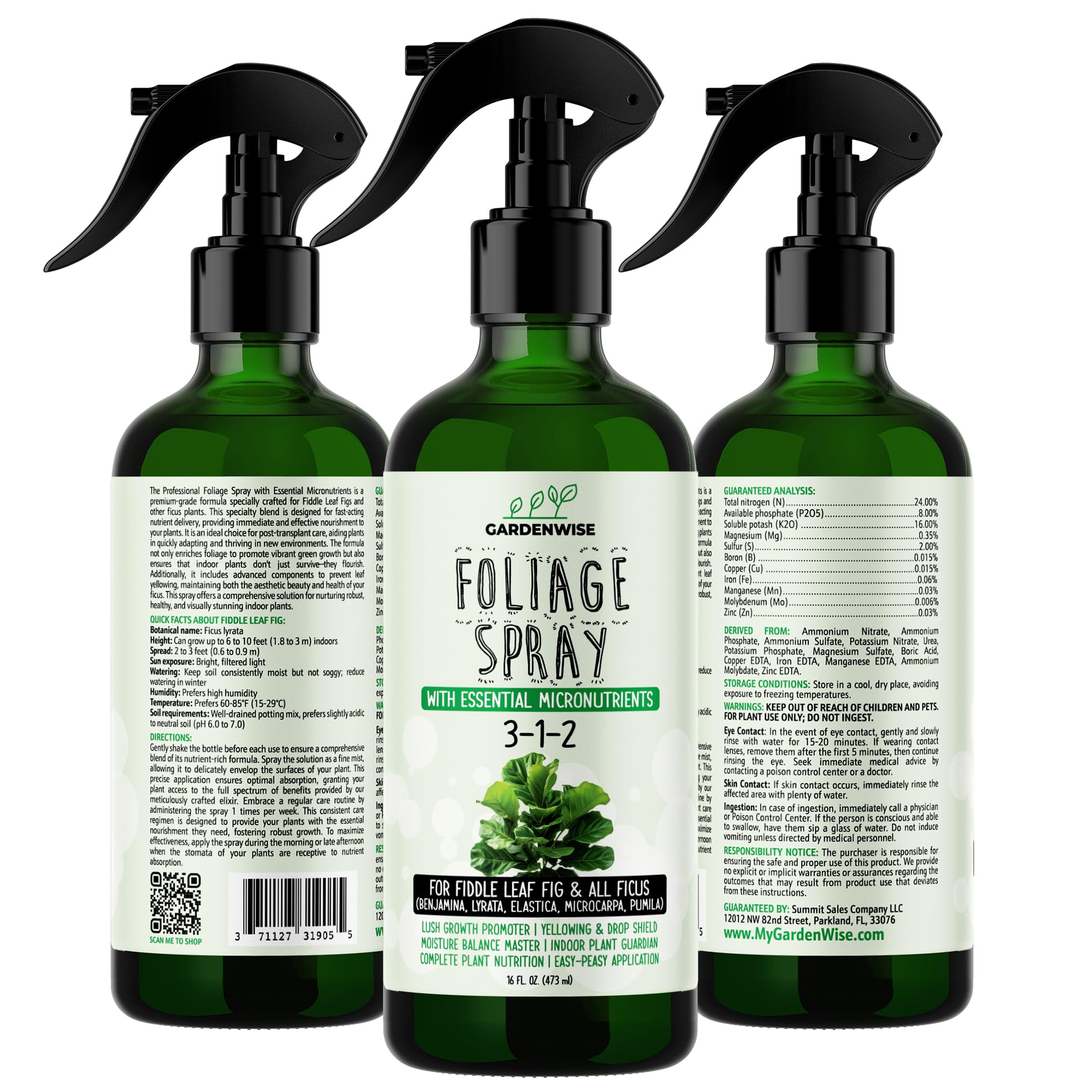 GardenWise Fiddle Leaf Fig indoor spray supports humidity and root harmony