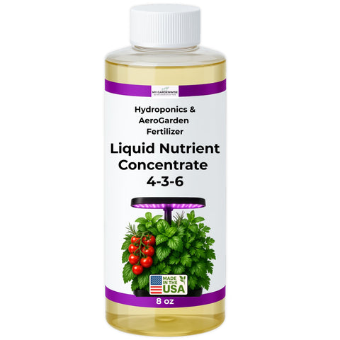 GardenWise liquid plant food bottle pour for easy indoor feeding.