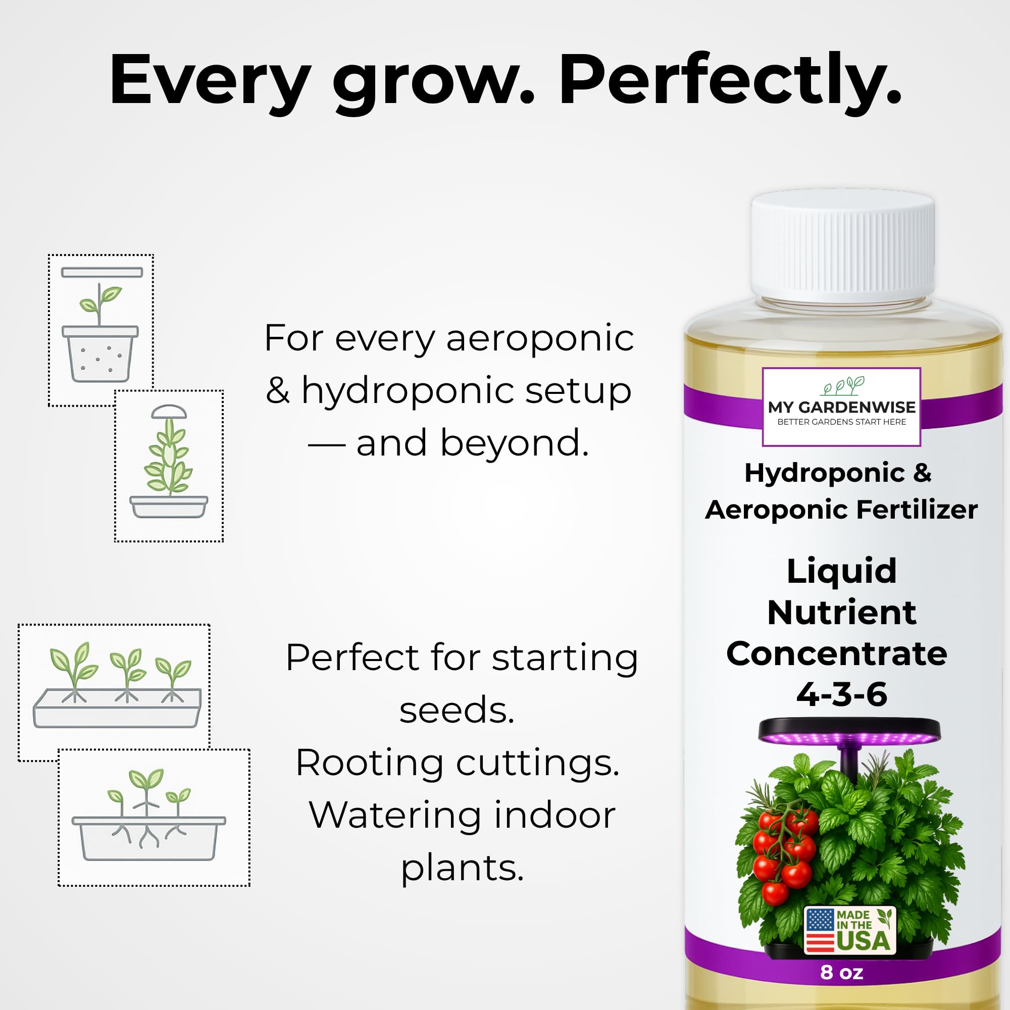 Gardenwise Liquid Plant Food applied to indoor plants fosters vibrant foliage