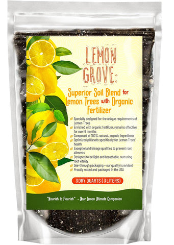 GardenWise Organic Lemon Tree Soil bag close-up highlighting enriched nutrients for citrus growth.