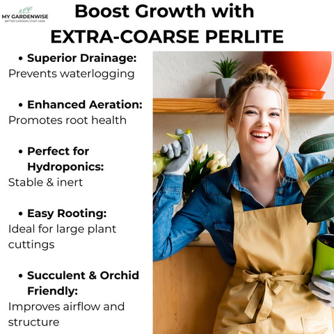 Dry soil amendment with GardenWise Perlite Grade 4 for heavy soils