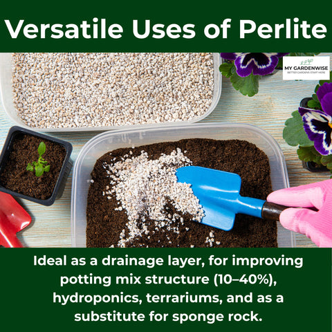 GARDENWISE Perlite made in USA improves soil structure in raised beds.