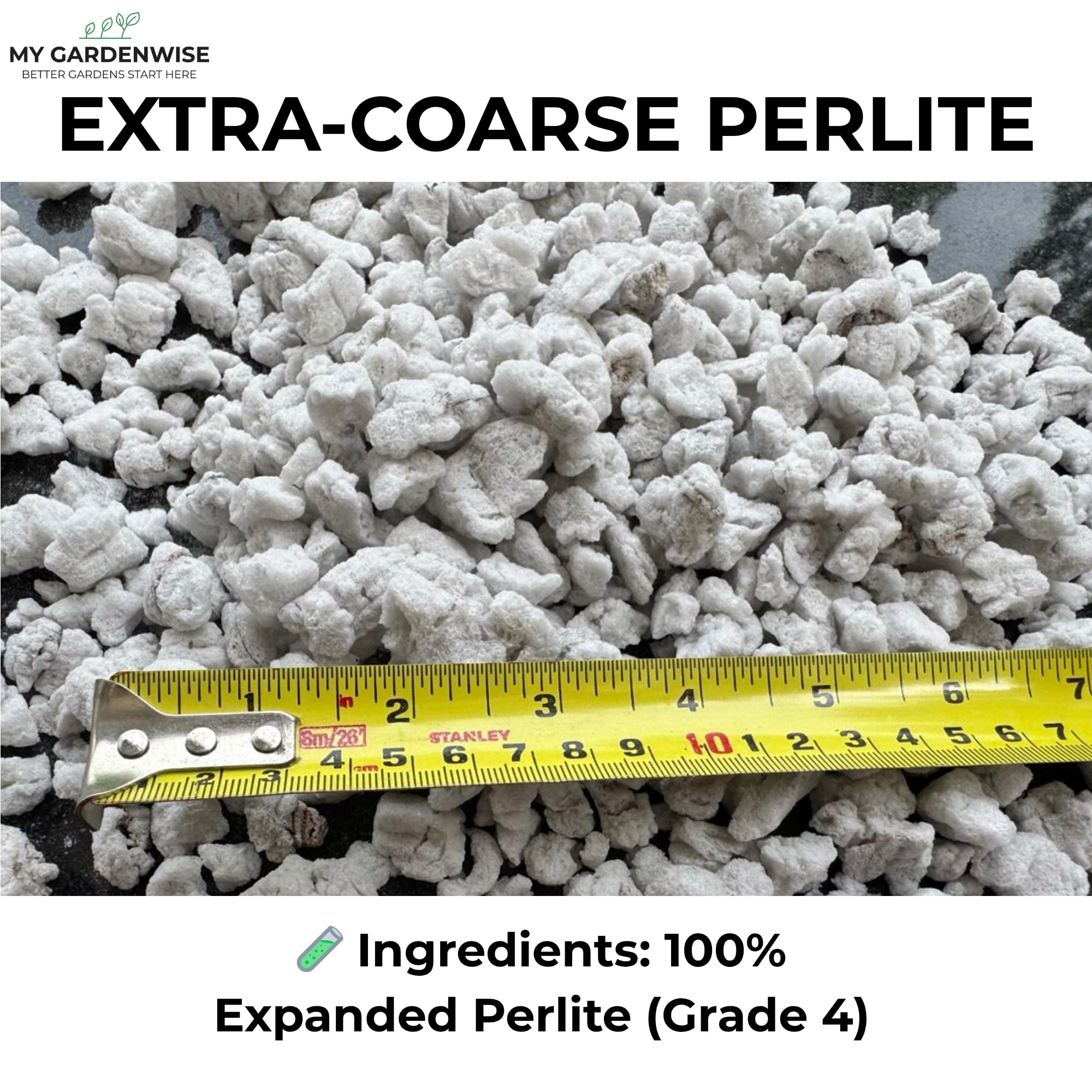 GardenWise Perlite sterile and pH-neutral, suitable for indoor and outdoor use.