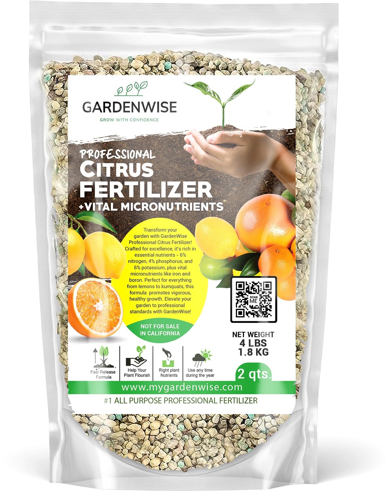GardenWise citrus fertilizer bottle pour for easy, even feeding