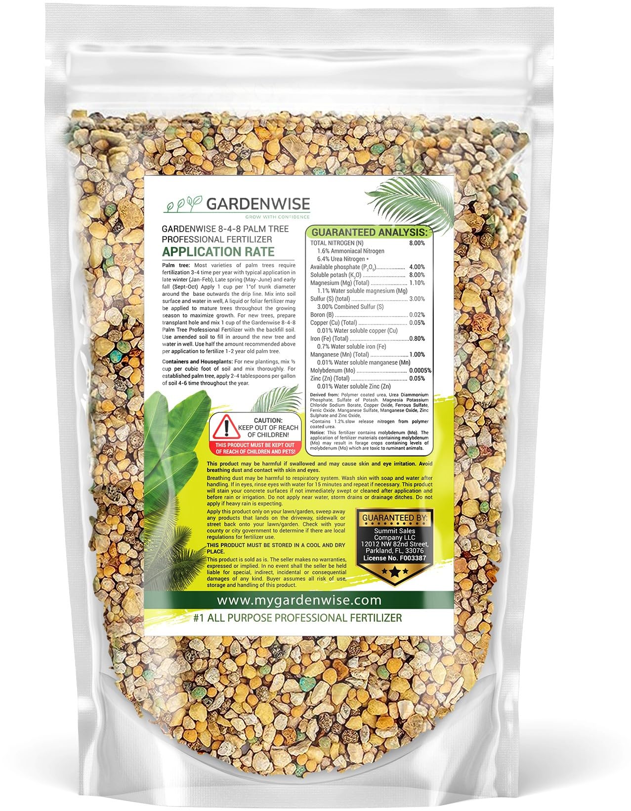 Gardenwise quick-release nitrogen boosts palm growth with fast-acting nutrition.