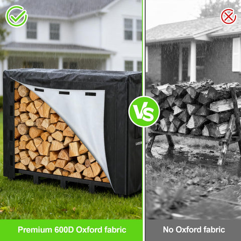 Gardenwork firewood rack features side ventilation for air circulation