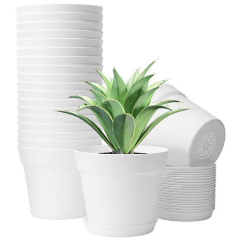 GARDIFE 6-inch white pot front view with modern matte finish for indoor plants.