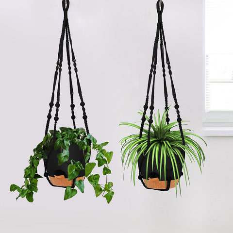 Gardife matte black finish hanging planter for a modern look