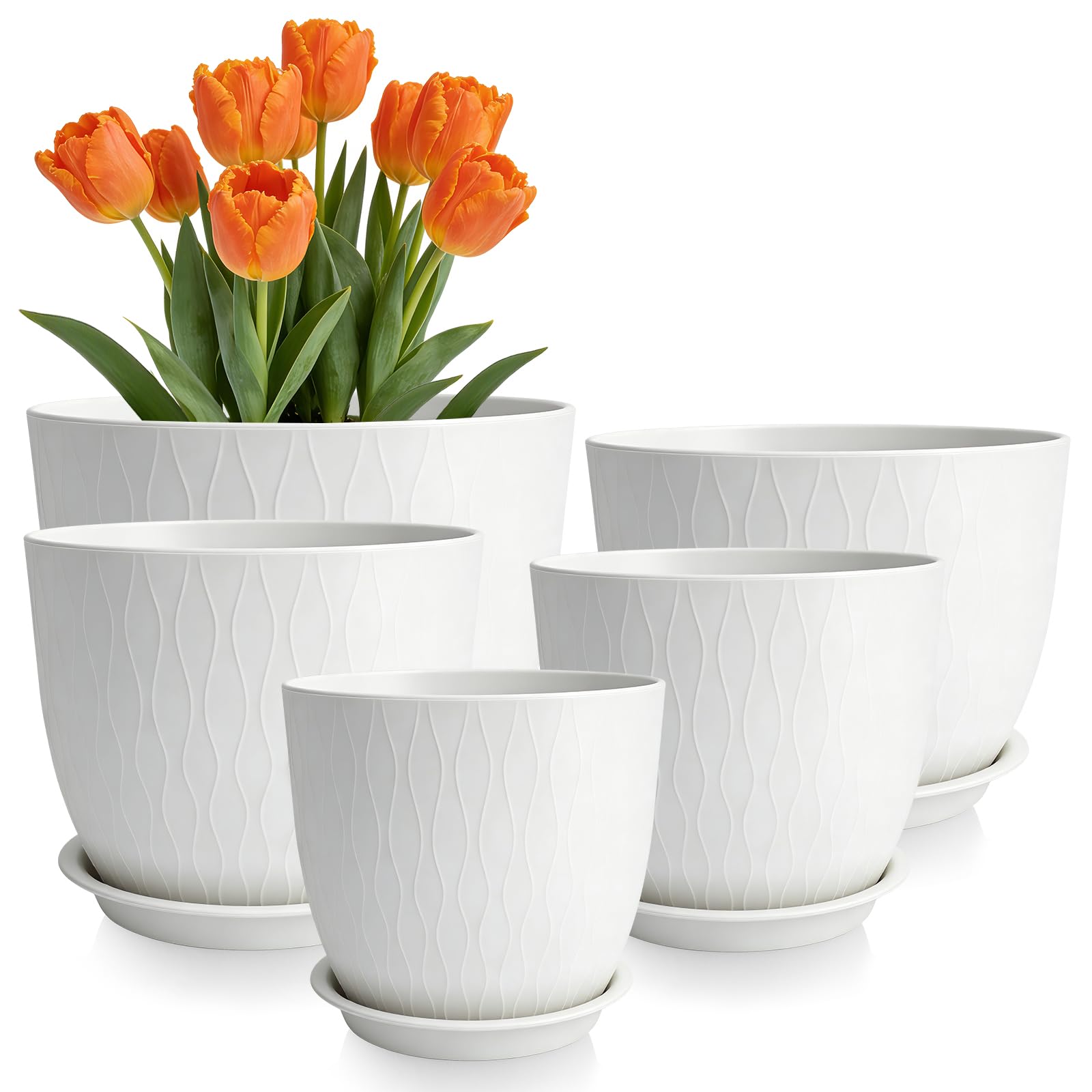 GARDIFE 10-inch plant pot front view with drainage for healthy roots