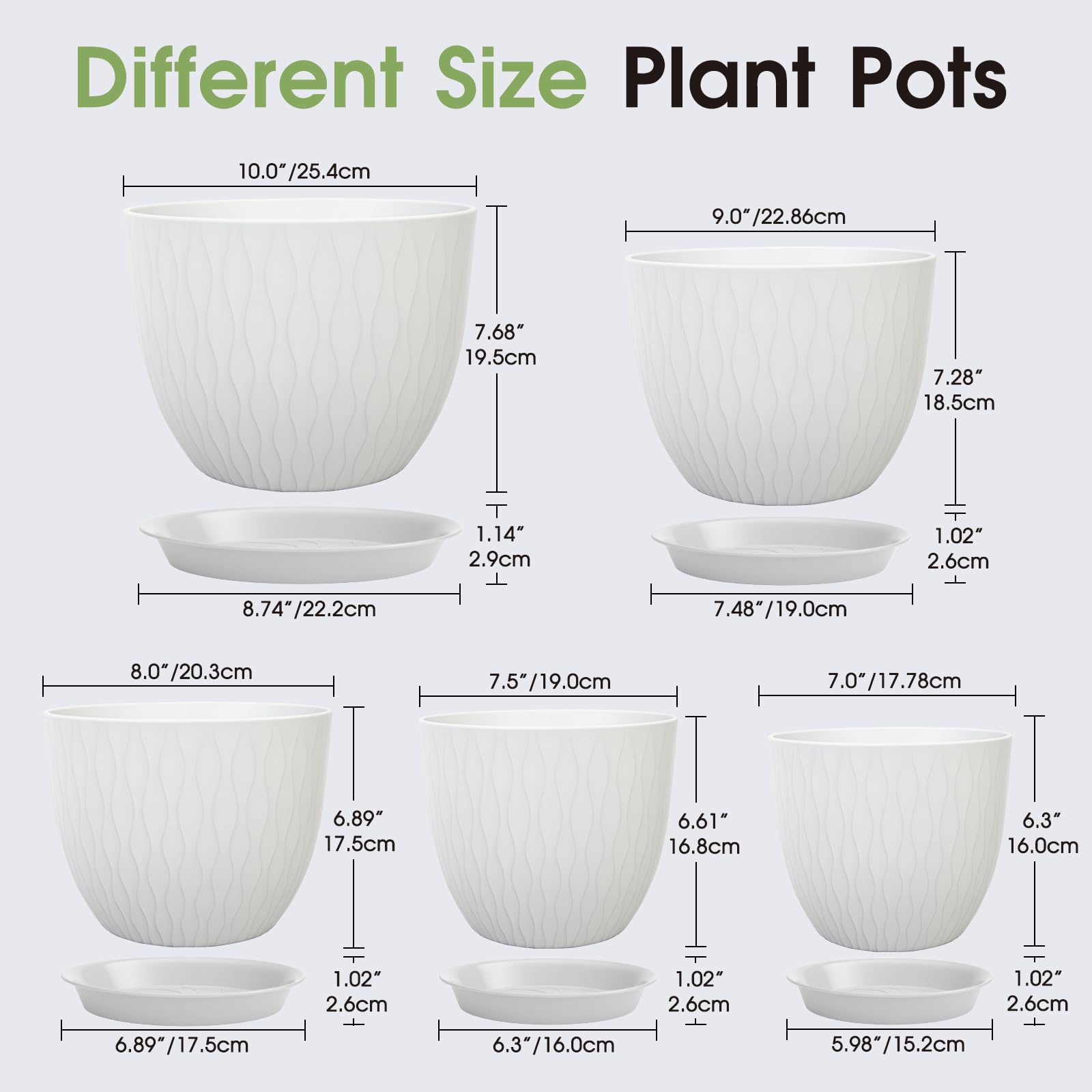 GARDIFE 9-inch plant pot side view showing versatile, space-saving display